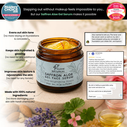 Glownatureal Saffron Aloe Gel Face Serum – Brightening & Hydrating Facial Serum