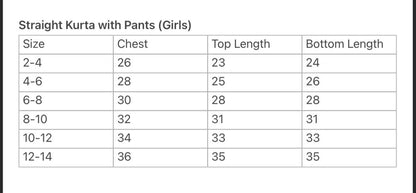 Gul Girls Kurti with Pants Set in Cotton with Net Dupatta