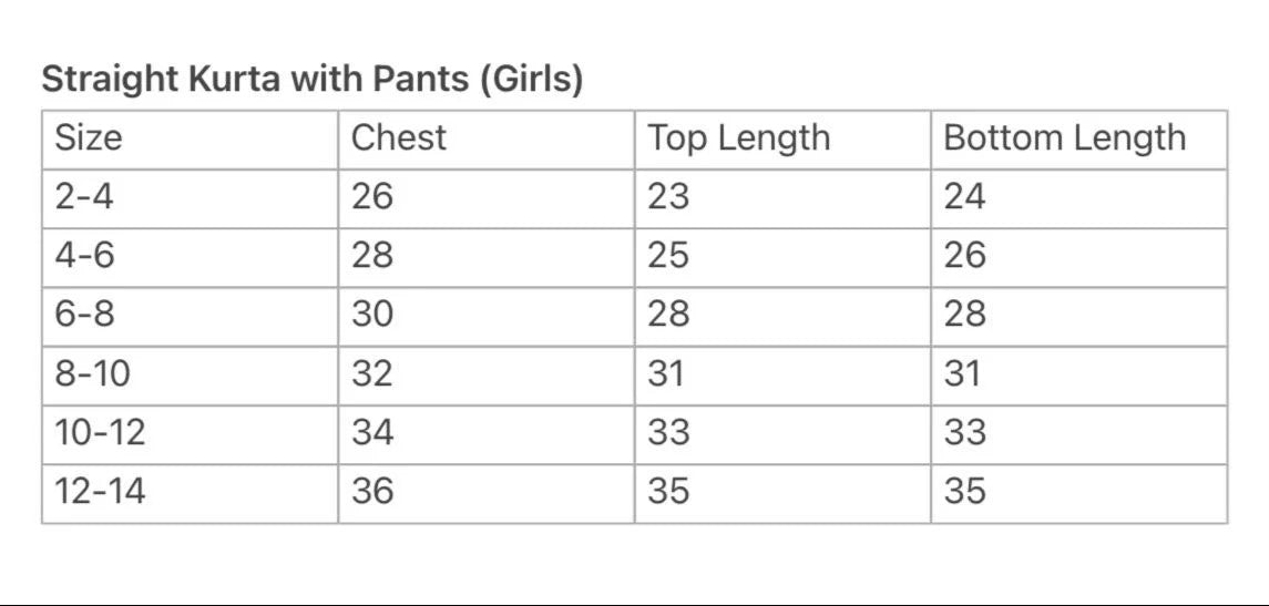 Ira Pink Rose Girls Kurti with Pants Set in Cotton