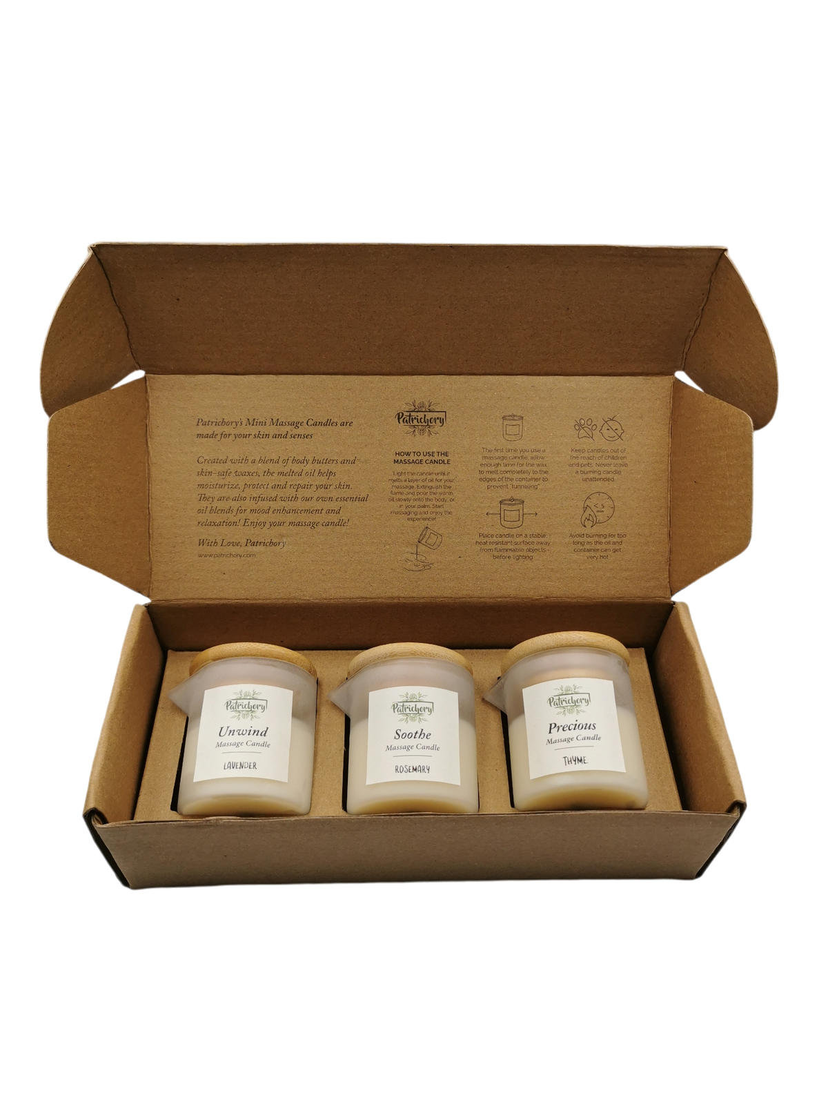 Patrichory Mini Massage Candles - Wellness Collection