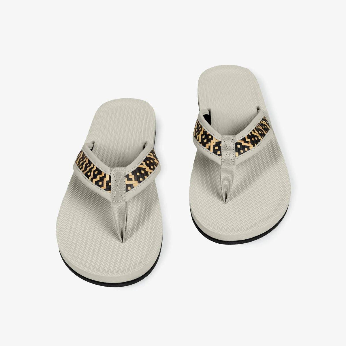 Indosole Handep Womens Flip Flops Handmade Artisan Weave Sea Salt/Gegatas