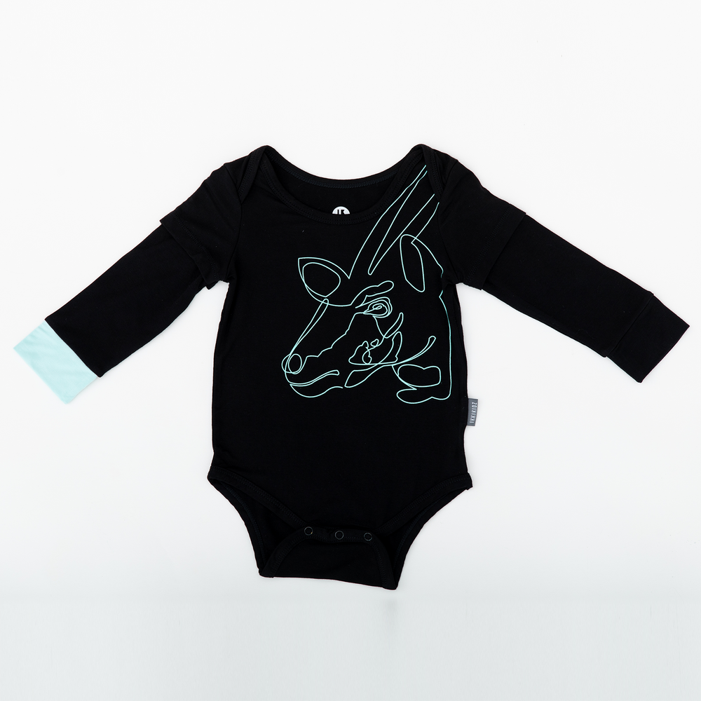 ikkikidz Saola Long Sleeve Onesie Buy The Green Collective