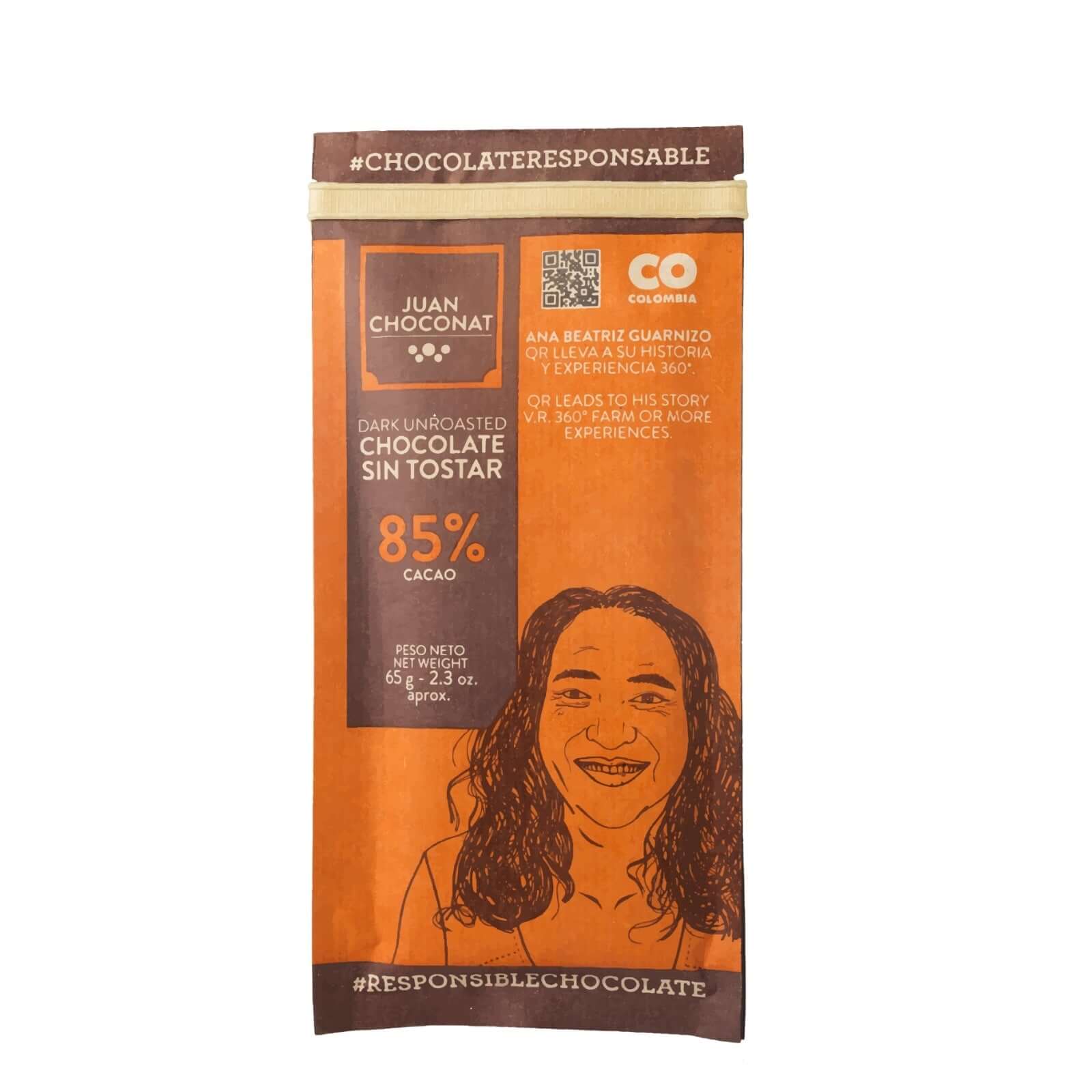 Los Andes Co Unroasted Dark Chocolate Bar | Available at The Green Collective