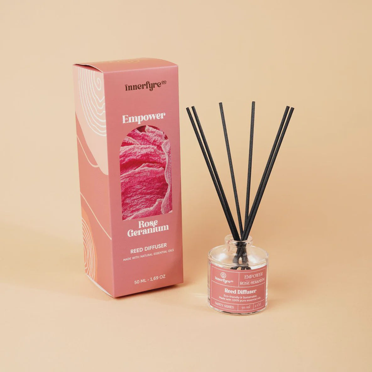 Rose Diffuser 50ml by Innerfyre Co | Available at The Green Collective