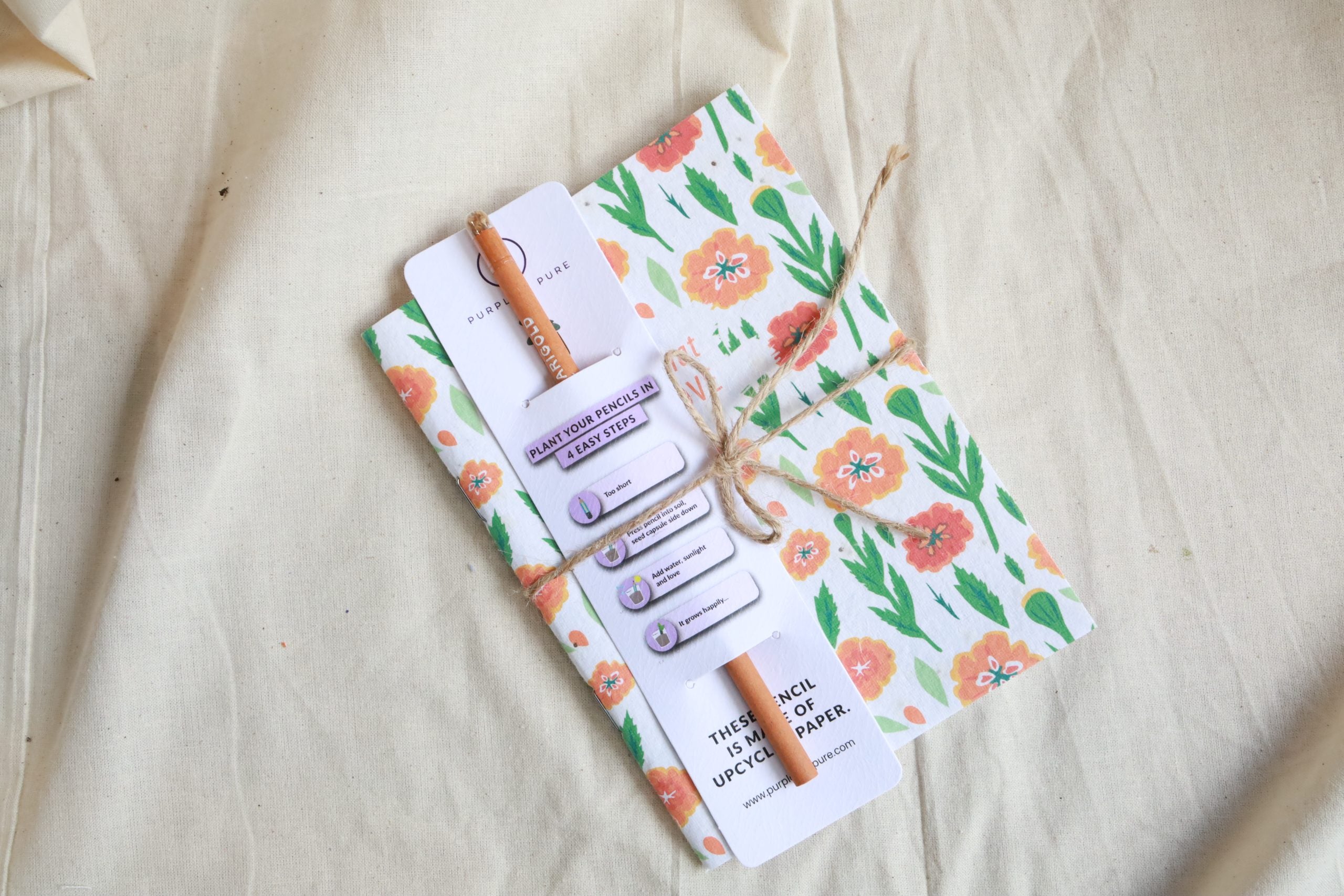 Purple & Pure Marigold Pencil Set | Buy at The Green Collective