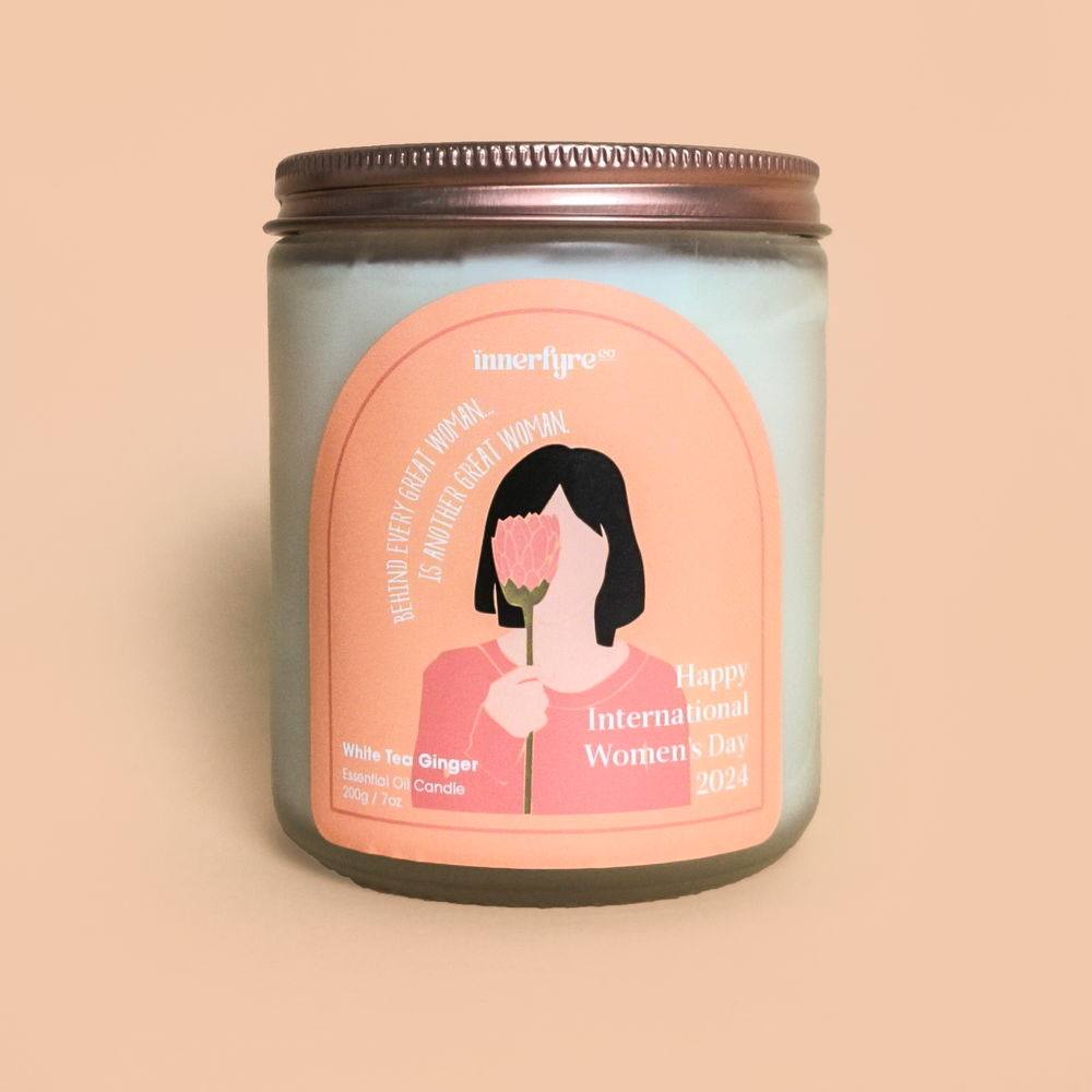 International Women’s Day White Tea Ginger Candle by Innerfyre