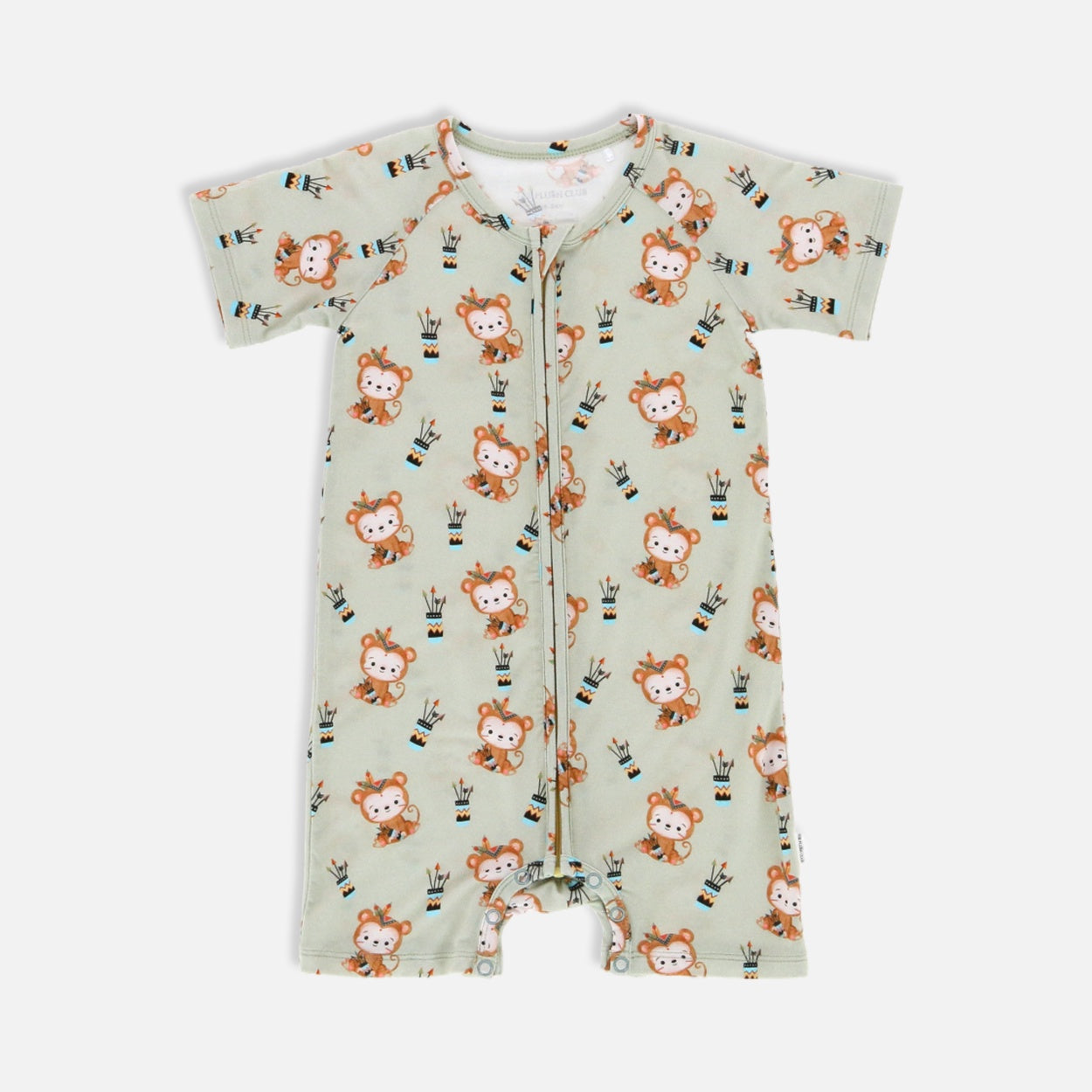 Monkute Half Sleeves Zippie | kids Fashion | The Green Collective SG