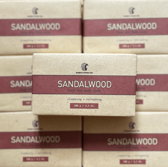 Bamboo Straw Girl Sandalwood Soap | Buy at The Green Collective