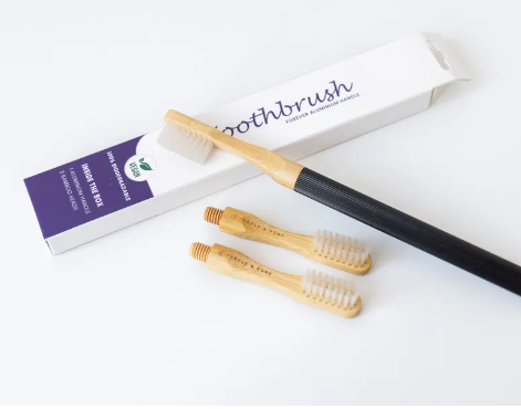 Purple & Pure Aluminium Handle Bamboo Toothbrush Pack | oral care | The Green Collective SG