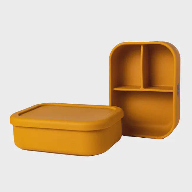 Rectangle Lunch Box with 3 Compartments - Mustard