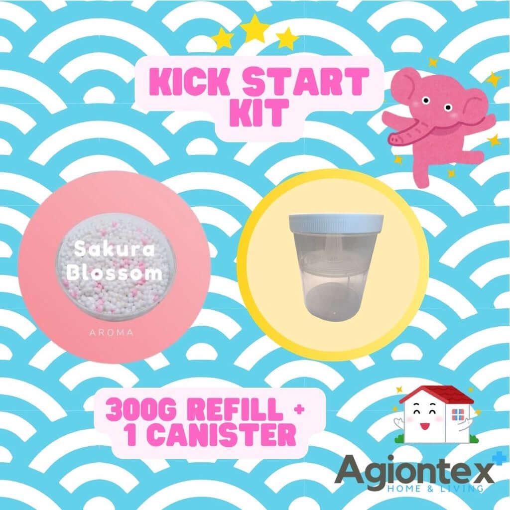 AGIONTEX Reusable Dehumidifier Kick-Start Canister 8s Sakura Blossom
