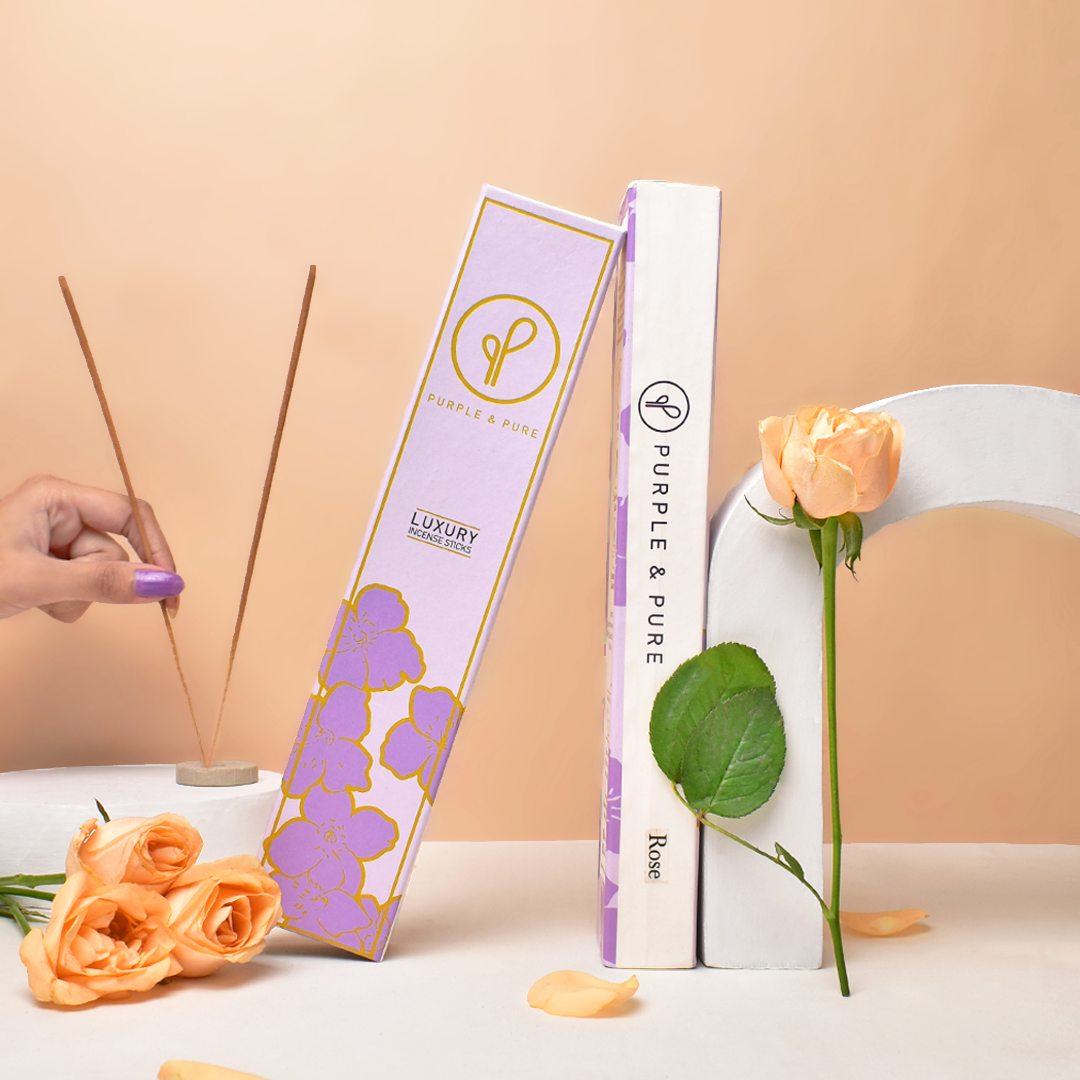 Purple & Pure Rose Incense Sticks | Buy at The Green Collective